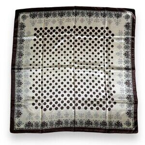 Brown Edges Polka Dots Scarf 35” X 35” Women Scarve Boho